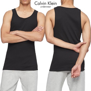 Calvin Klein Modern Cotton 男內衣 超舒適彈力男性背心 CK背心-黑色 三入組