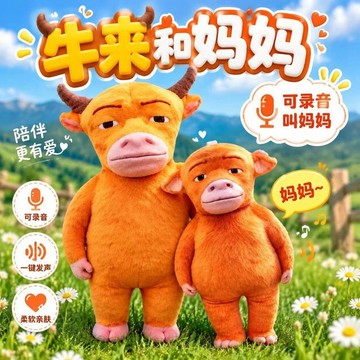 上新🔥臺灣倉出貨⚡️牛来抽象毛绒玩偶公仔挂件牛妈妈书包挂饰钥匙扣摆件趣味七夕礼物