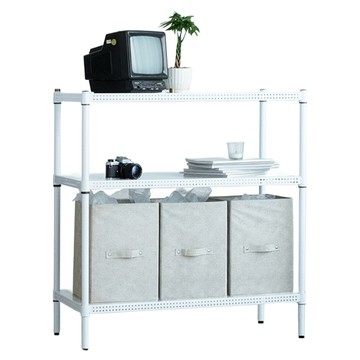 AMOS 超穩耐重鐵力士置物架 91 x 46 x 90cm 白色 DIY組裝收納架  3層