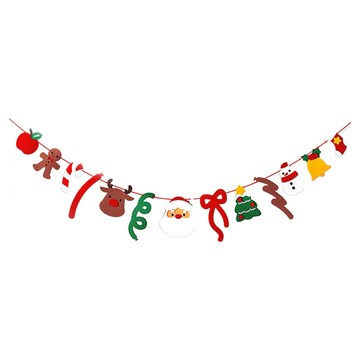上手家居 聖誕節佈置三角旗 帶燈串 聖誕節裝飾/拉旗/掛旗/彩旗  聖誕派對款  1個  2m