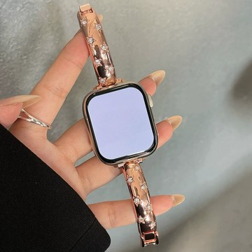 高級星芒金屬手鐲款錶帶 適用Apple watch11錶帶 iwatch錶帶 全系列通用錶帶 當季錶帶