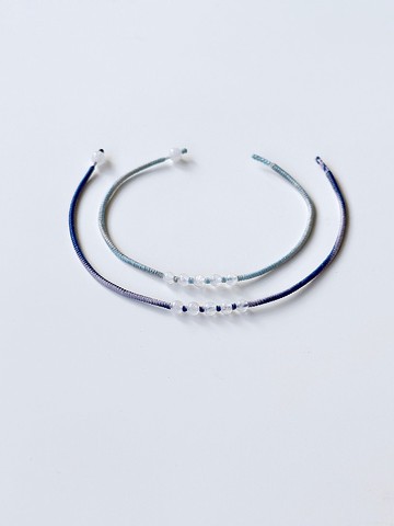 迷你月光石*5 蠟線手環 極細手環 / 淨化心靈 許願 氣質