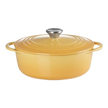 LE CREUSET 圓鐵鍋 附鋼頭鍋蓋  22cm  蜂蜜黃  1個