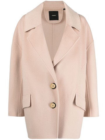 PINKO - single-breasted wool coat - women - Polyester/Wool - M - Neutrals