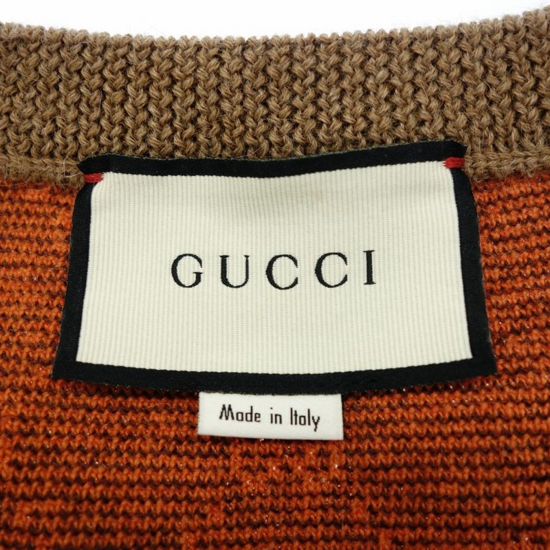 美品◇グッチ ニットセーター GGロゴ ウール×アルパカ 536731 メンズ  