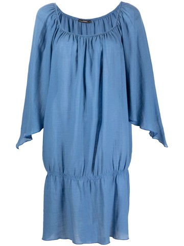 Gianfranco Ferré Pre-Owned - 2000s long-sleeved gathered dress - women - Cotton - L - Blue