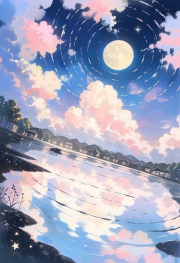 Nekonoko 2026 Summer Collection 背景貼紙 月光映照的水畔