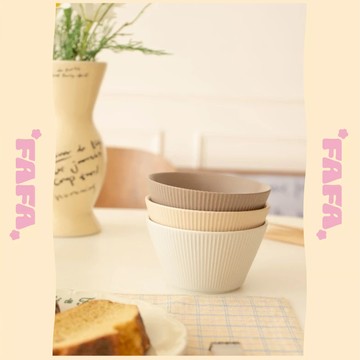 隔日到貨｜暖色系陶瓷碗 線條碗 質感純色 可微波可烤箱 可機洗碗盤器皿 家用飯碗 韓系餐具 限量現貨｜FAFA 發發家居