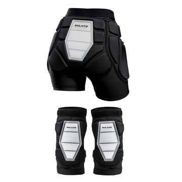 SULAITE 頂級EVA滑雪護具 防摔護臀褲 + 護膝組  黑色  1組  M