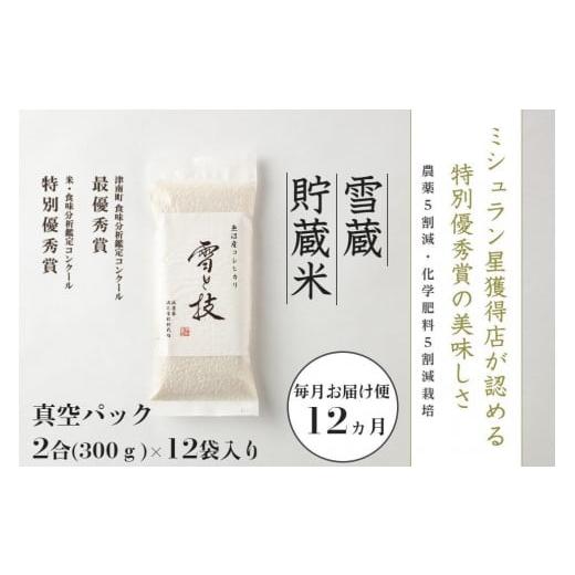 ふるさと納税 新潟県 津南町 〔 真空パック 2合×12袋 〕×12ヵ月《 雪蔵貯蔵米 》魚沼産コシヒカリ 雪と技   農薬5割減・化学肥料5割減栽培