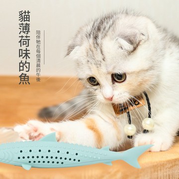 【喵的咧選物】磨牙玩具 咬咬魚 貓咪潔牙魚玩具 邊玩邊磨牙 潔牙玩具【台灣現貨】
