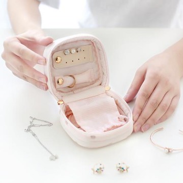 可愛甜美網紗蝴蝶結首飾盒 首飾包 旅行便攜耳釘項鏈收納飾品小袋