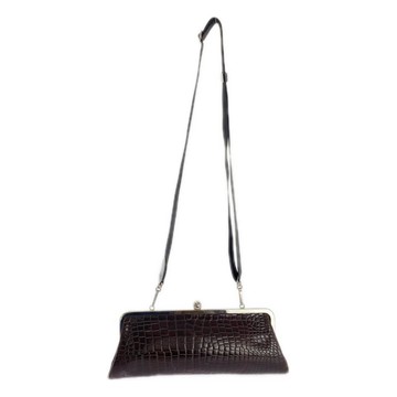 COMME des GARCONS  × Katsuyuki Yoshida 鱷魚紋壓花搭扣單肩包 | 棕色 | 女士