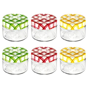 tescoma 格紋玻璃密封罐  125ml  6個