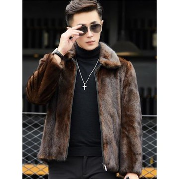 冬季青年貂皮大衣休閑夾克外套