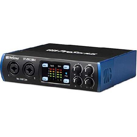 PreSonus Studio 26c 2x4,192 kHz USB Audio MIDI Interface with Studio One Artist Software Pack w Eris 4.5 Pair Studio Monitors and 4” Instrument C