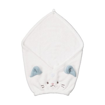 動物造型超細纖維擦頭包巾(兩款可選) 貓咪藍
