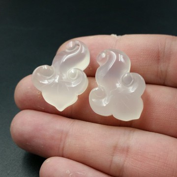 正品a貨天然玉石冰種玉髓如意玉掛件靈芝如意吊墜瑪瑙掛件