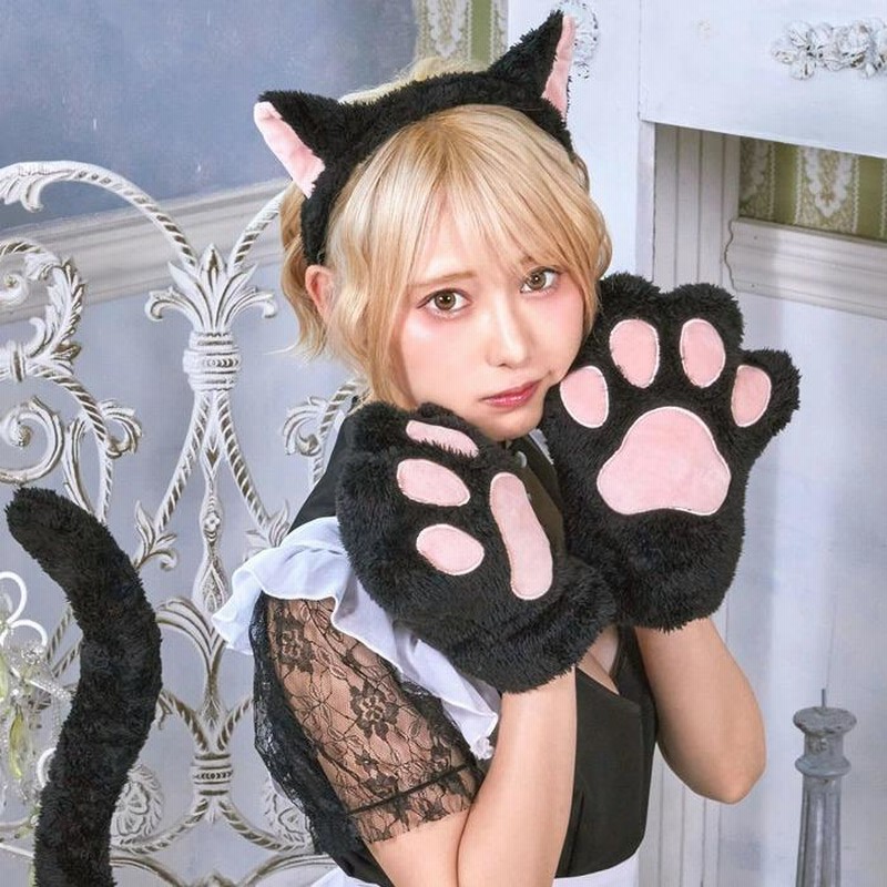 肉球 グローブ 手袋 猫 コスプレ 仮装 メイド ネコ ハロウィン