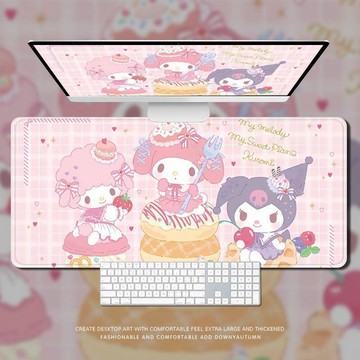 【臺灣-出貨】三麗鷗鼠標墊超大號庫洛米美樂蒂卡通可愛女生學習桌墊電腦鍵盤墊SLMS