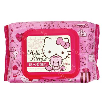 小禮堂 Sanrio 三麗鷗 Hello Kitty 超純水濕紙巾 30抽 附蓋