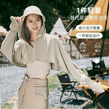 夏季必備🌞 防曬衣女夏季2026新款斗篷披肩冰絲原紗防紫外線戶外遮陽薄防曬服