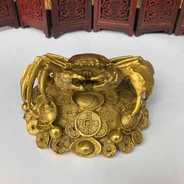 純銅螃蟹開光風水招財旺財 八方來財大發橫財家居裝飾品 聚財擺件