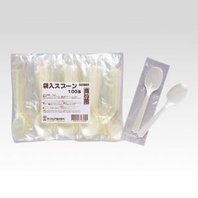 (まとめ) 商い用 袋入スプーン SP100G 100本入 (×5)
