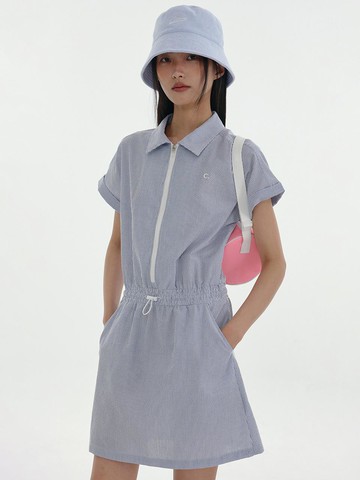 Seersucker Polo Dress_Blue