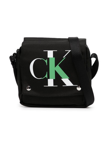 Calvin Klein Kids - logo-print canvas crossbody bag - kids - Recycled Polyester - One Size - Black