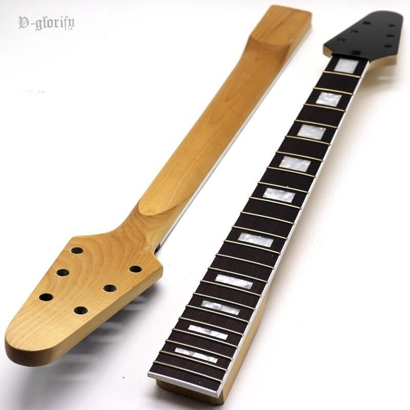 フライングV エレキギター ブラック ヘッド交換用ネック flyingv ギターネックメタル