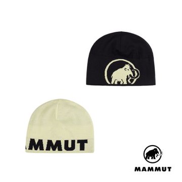 【Mammut 長毛象】Mammut Logo Beanie 正反兩用保暖針織LOGO羊毛帽 苔蘚黃/黑 #1191-04892