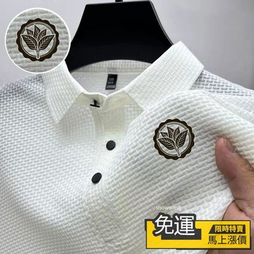 🔥優品🔥夏季高端輕奢網眼冰絲翻領短袖T恤男襯衫領polo衫男