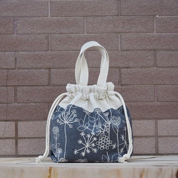 三合一肩背/斜背/手提束口水桶包 ~ 美麗花蔓 (A96)