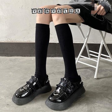 两件9.9折🔥臺灣出貨🔥可開發票✅秋冬純色小腿襪子純棉JK洛麗塔復古學院風日系ins甜美簡約透氣