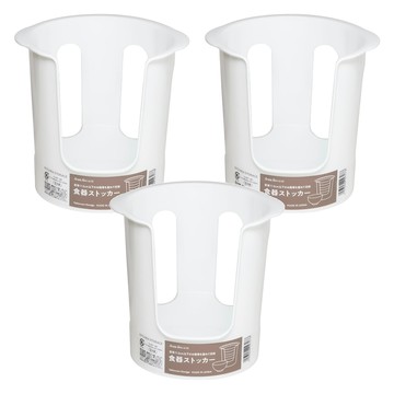 SANADA 餐具收納碗架3件組  白色  1組