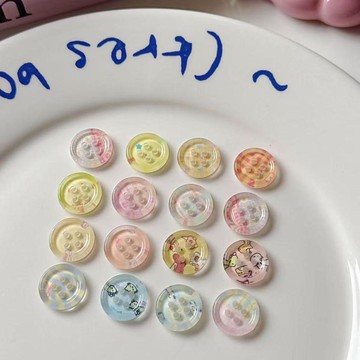 ⚡免運臺灣有貨⚡小號新款清透圓形鈕釦春夏DIY手工服裝鞋帽襪髮飾貼片手機殼配件⚡可開票