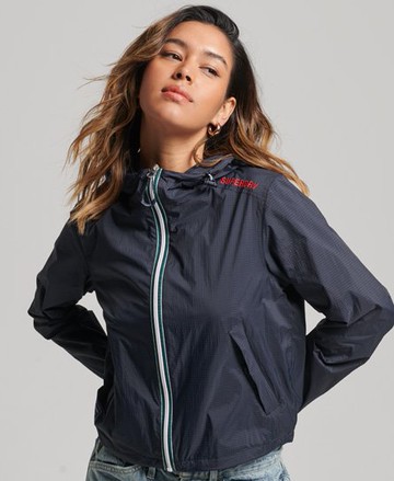 Superdry Women's Women's Code Standard Logo Lightweight Jacket Navy / Eclipse Navy Grid - Size: 12 Size: 8