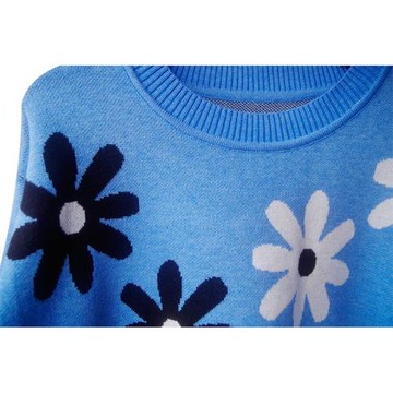 歐貨洋氣花朵高級感針織衫內搭打底顯瘦高腰保暖上衣毛衣女秋冬潮