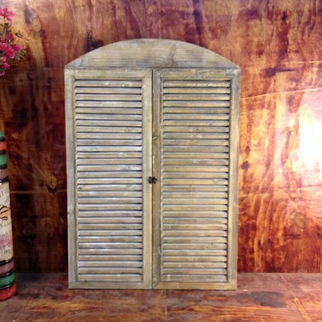 美式鄉村田園做舊仿古壁掛原木鏡子百葉窗影樓道具背景窗戶假窗