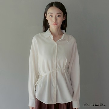 [兩件1580]輕鬆感綁帶長袖襯衫 PizzaCutFive PCF253401015