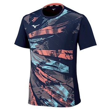 MIZUNO 美津濃 短袖上衣 男 羽球 深丈青 62JAC02814