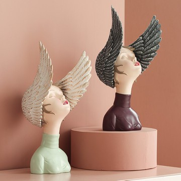 輕奢創意女孩擺件家居客廳電視柜裝飾品可愛少女房間布置擺設