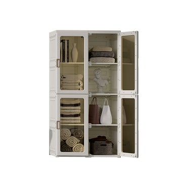 hoi!【ANTBOX 螞蟻盒子】免安裝折疊式衣櫃8格 茶色款