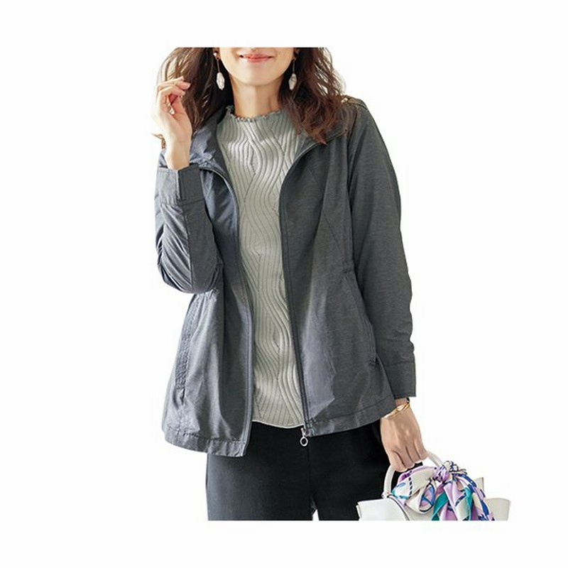 ブルゾン レディース シャンブレー素材裏メッシュフード付ブルゾンジャケット グレー系 フーディ 婦人服 ミセス シニア 女性 50代 60代 70代 80代 Nss P 通販 Lineポイント最大0 5 Get Lineショッピング