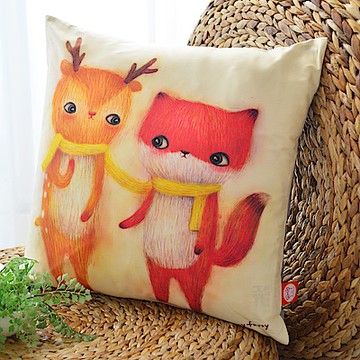 義大利Fancy Belle X furryfurry 一起圍圍巾 數位抱枕靠墊