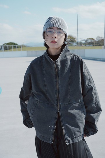 高顏值立領延伸牛仔外套