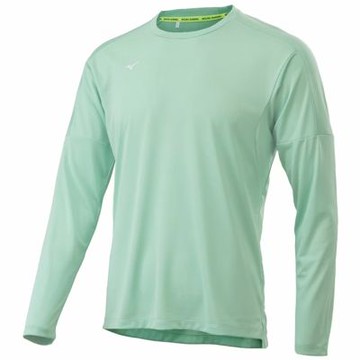 MIZUNO 美津濃 長袖上衣 男 女 中性 運動 路跑 吸濕排汗 綠 J2TAC53637