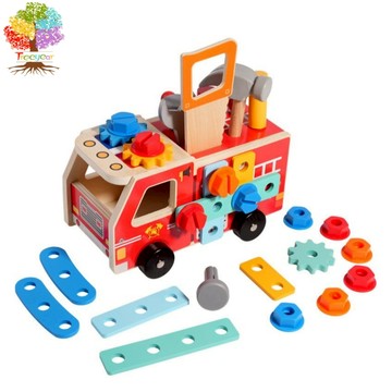 【樹年】木質早教仿真工具車兒童拆裝螺母擰螺絲鍛鍊動手能力益智玩具
