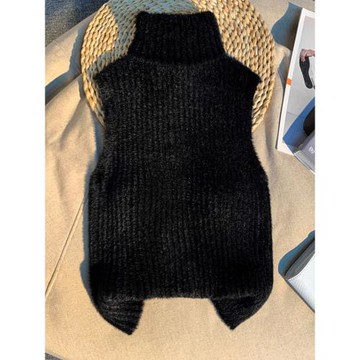 高領水貂絨吊帶背心女秋冬保暖內搭辣妹性感無袖針織打底毛絨上衣